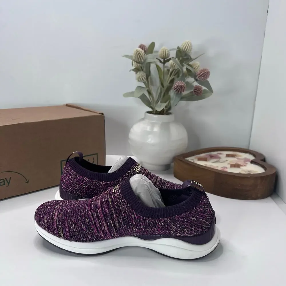 Kuru Stride Novaknit Slip On Sneaker Plum Purple Confetti Women 6 Tried On